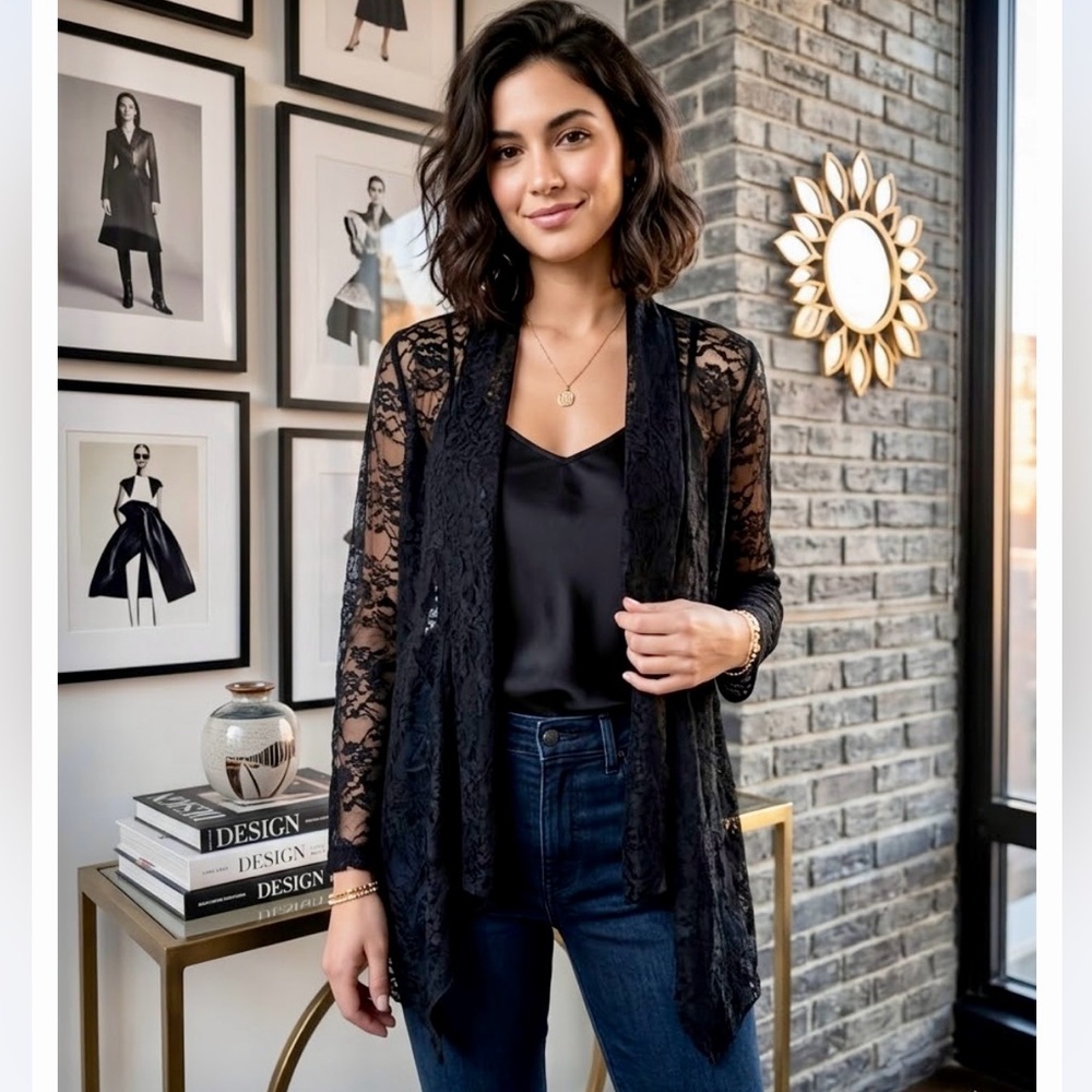 Black Lace Cardigan